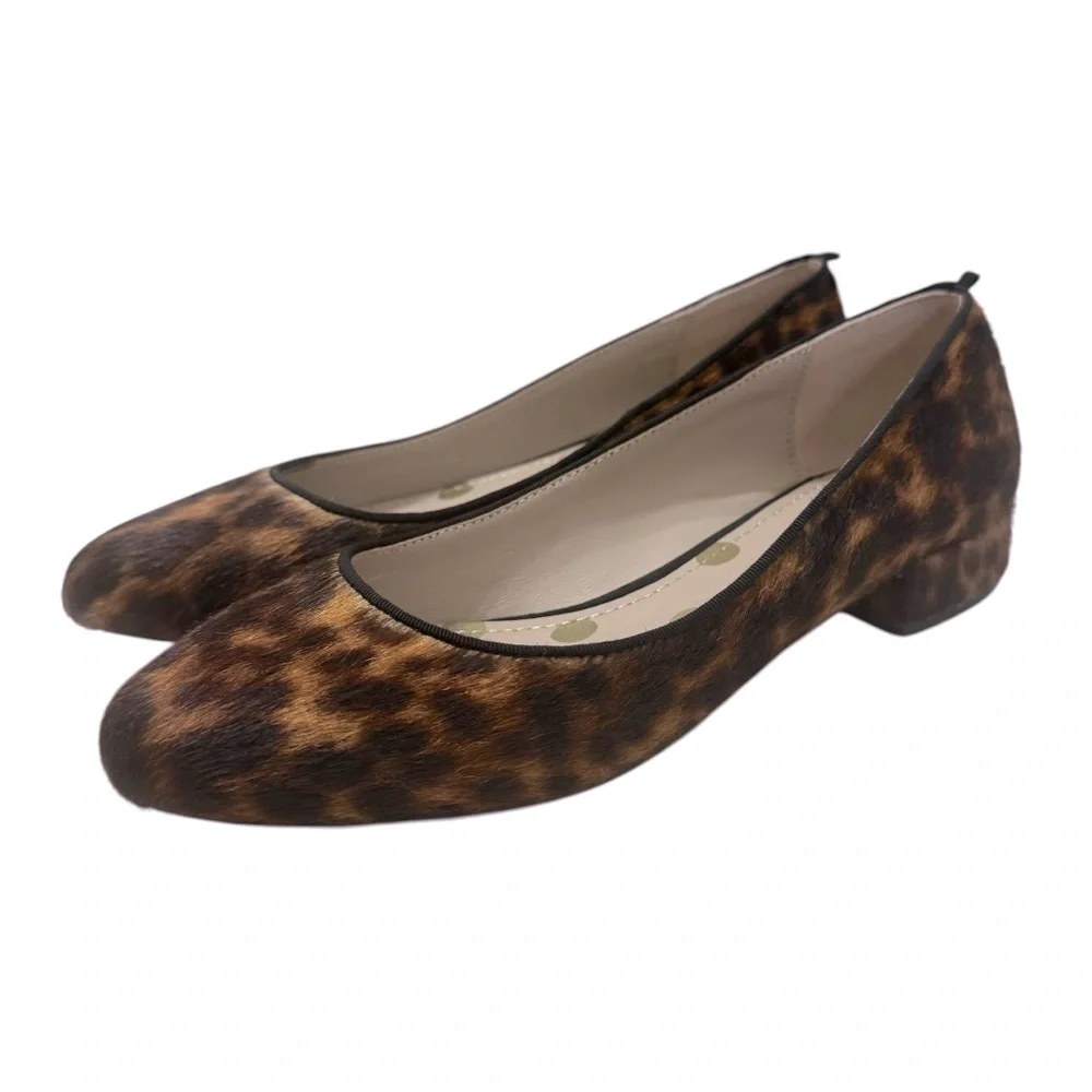 Boden Calf Hair Leopard‎ Print Almond Toe Flats Loafer Sz 6